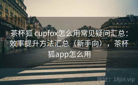 茶杯狐 cupfox怎么用常见疑问汇总：效率提升方法汇总（新手向），茶杯狐app怎么用