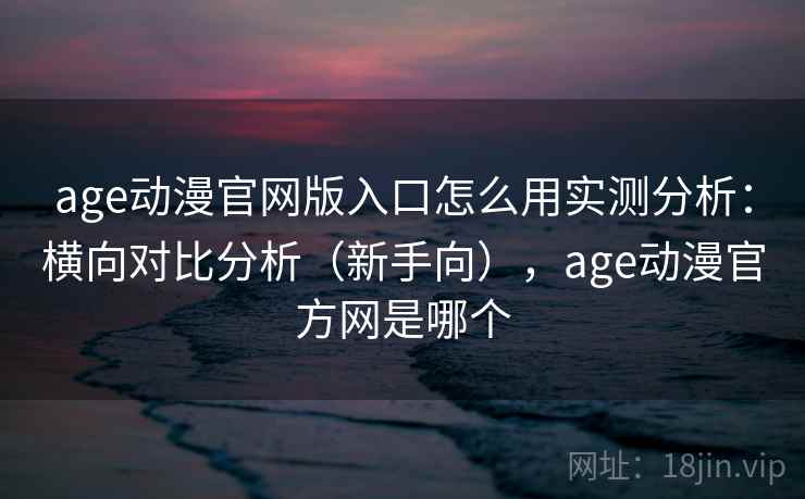 age动漫官网版入口怎么用实测分析：横向对比分析（新手向），age动漫官方网是哪个