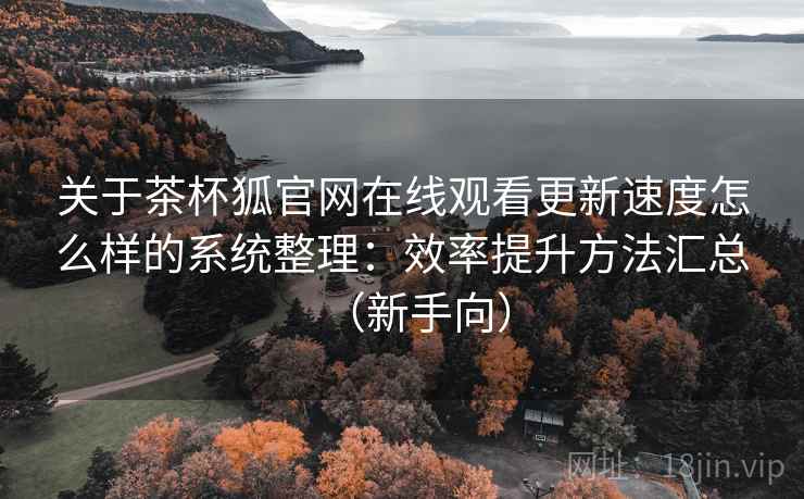 关于茶杯狐官网在线观看更新速度怎么样的系统整理：效率提升方法汇总（新手向）